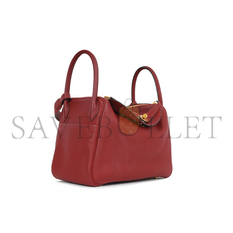 HERMÈS LINDY 30 ROUGE GRENAT CLEMENCE (30*19*16cm) 